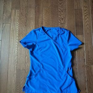 Cherokee Infinity Blue Fitted Short Sleeve Scrub Shirt